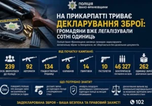 На Прикарпатті задекларували сотні одиниць зброї